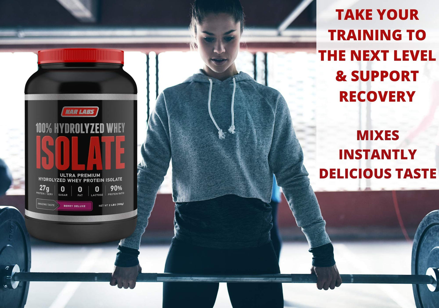 NAR LABS Hydrolyzed Whey Protein Isolate 2 lbs (Berry Deluxe)