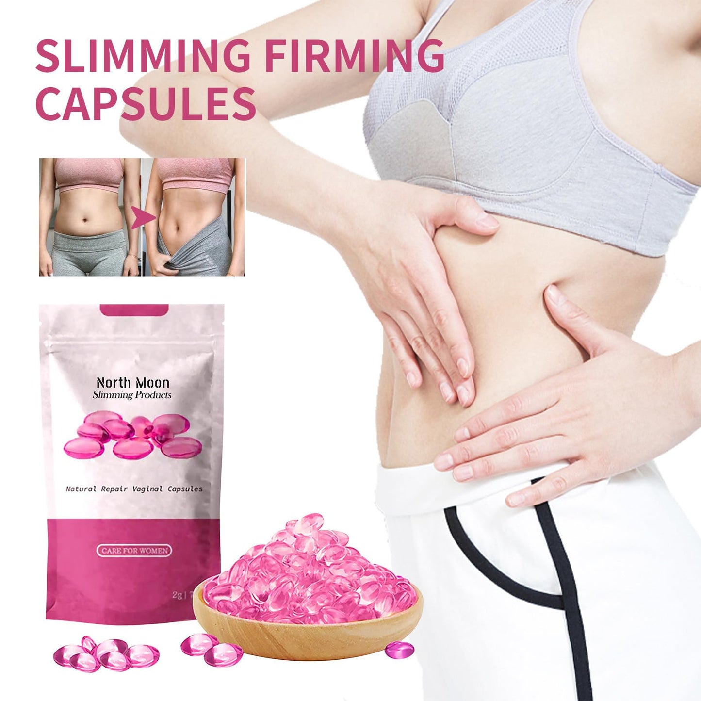 SUERGHWAX Instant Anti-Itch Detox Products,Weight Loss Detox Slimming Firming Natural Capsules,Repair Pink and Tender Capsules