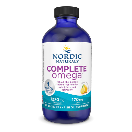 Nordic Naturals Complete Omega, Lemon Flavor - 8 oz - 1270 mg Omega-3 - EPA & DHA with Added GLA - Healthy Skin, Cognition, Positive Mood - Non-GMO - 48 Servings