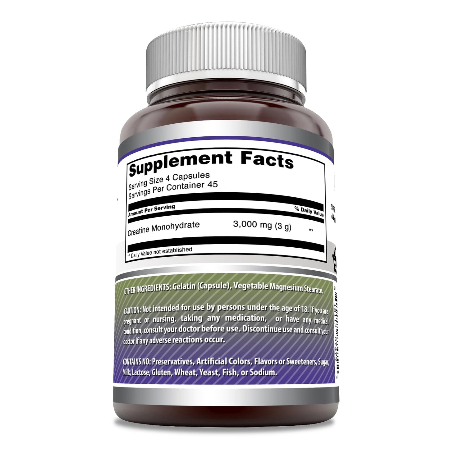 Amazing Formulas Creatine Monohydrate Supplement | 3000 Mg per Serving | 180 Capsules | Non-GMO | Gluten-Free | Made in USA