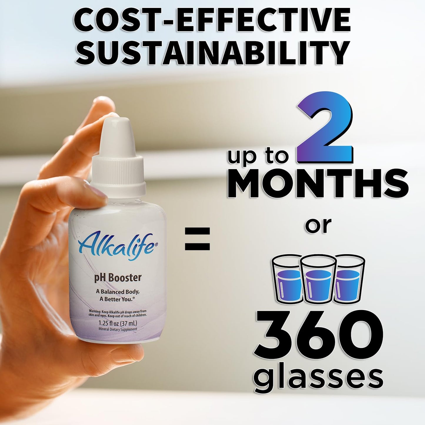Alkalife pH Booster Drops | The First Patented Alkaline Water Booster to Neutralize Acid & Balance pH for Immune Support, Peak Performance, Detox, Overall Wellness - 1.25oz