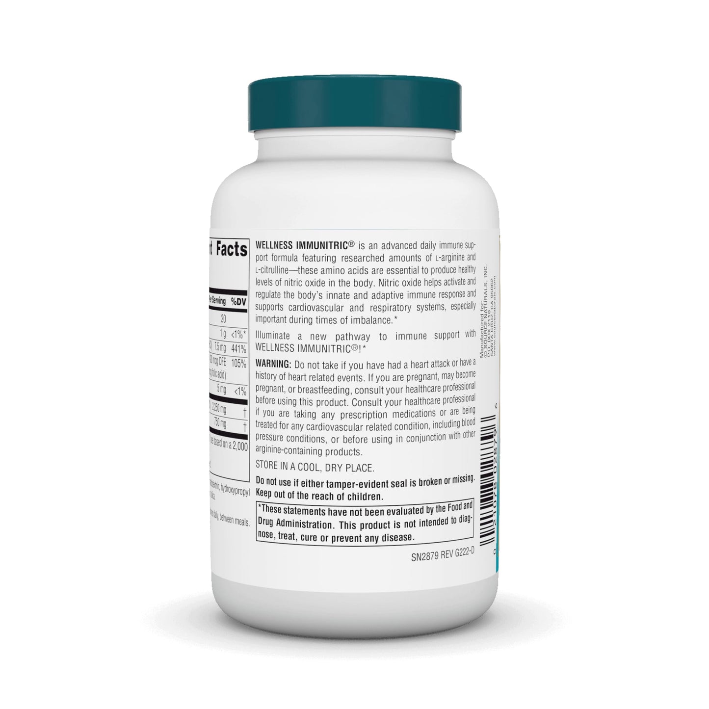 Source Naturals Wellness Immunitric, Nitric Oxide Builder for Immune System Support* - 90 Tablets