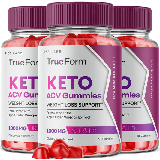 rize labs (3 Pack) True Form Keto Gummies - True Form Keto ACV Gummies for Weight Loss Support Belly Fat Apple Cider Vinegar Extract Keto+ACV Plus Supplement Energy avc Trueform Gomitas (180 Gummies)