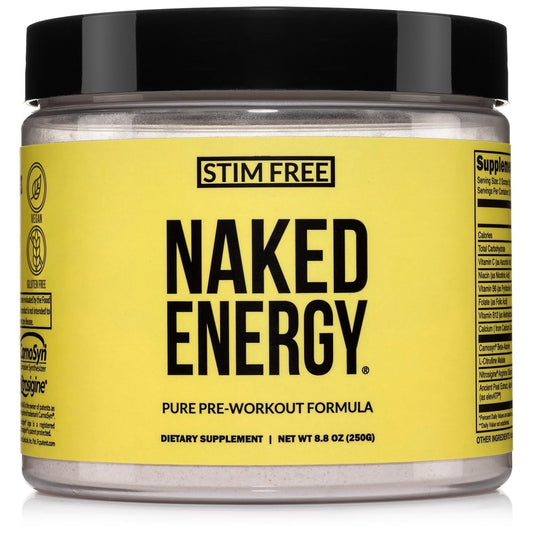 Naked Energy - Stim Free Pre Workout Caffeine Free, for Men and Women, Vegan Friendly, No Artificial Sweeteners, Colors Or Flavors - 50 Servings