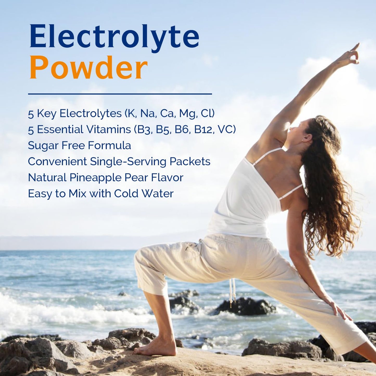 Innate Vitality Electrolytes Powder Packets, No Sugar, 5 Keto Electrolytes & Vitamins, Hydration Powder Packets, Easy to Dissolve, Natural Pineapple Pear Flavor, 16 Stickpacks