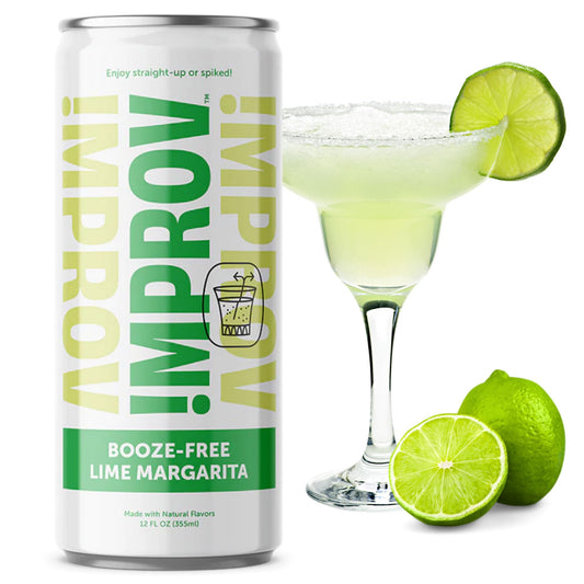 IMPROV BoozeFree Cocktails 12oz NonAlcoholic Beverage Mocktail Drink Mixer Vegan Gluten Free Zero Proof 4Pack Lime Margarita