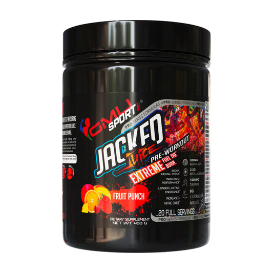 GMU SPORT Jacked Juice Pre-Workout Powder - High Energy, Explosive Pump & Focus Pre Workout Powder for Men & Women 8g Citrulline Malate, Creatine, Beta Alanine, B-Vitamin Boost - 40 Servings