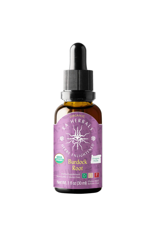 Sun God Medicinals Ra Herbals Organic Burdock Root Liquid Extract - Detox Support - 1 fl oz