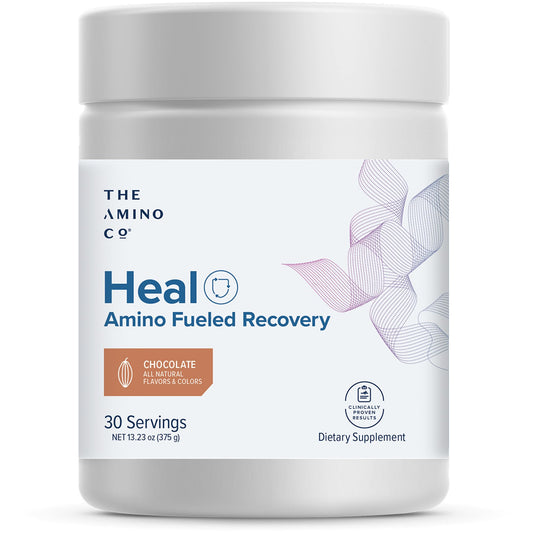 The Amino Co. - Heal - Post Workout Recovery Drink with Pure Eaa Amino Acid Formula - Creatine Monohydrate Powder for Efficient Muscle Repair, Vegan, and Keto-Friendly with Chocolate Flavor - 13.23oz.