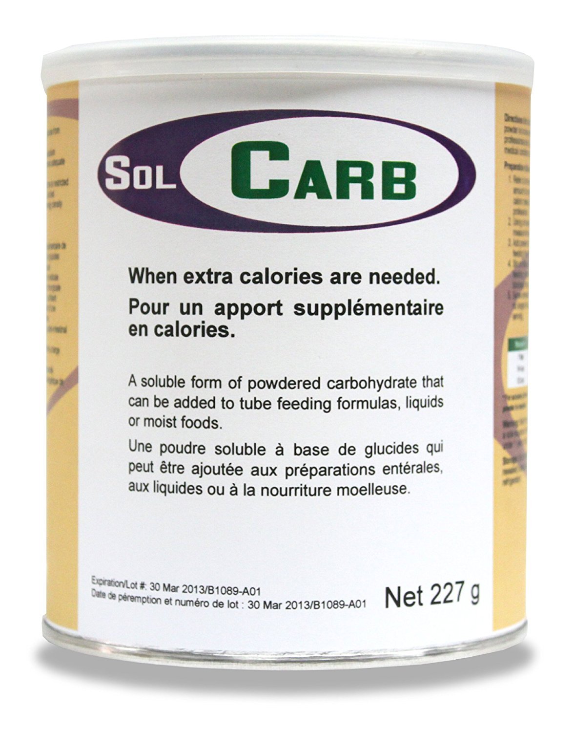 Solace Nutrition SY7001EA - SolCarb Powder 454g Can