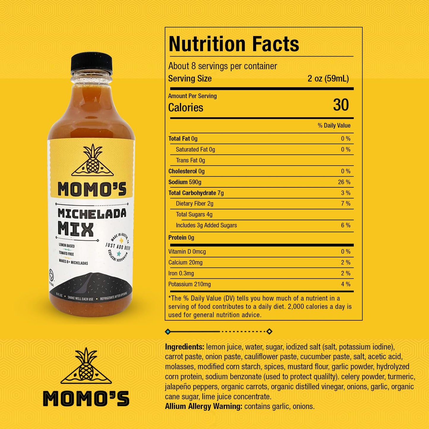 Momos Michelada Mix  TomatoFree Vegan and GlutenFree 16 Fl Oz  Experience Refreshment with MOMOS LemonBased Michelada  A Central American Classic  Simply Refreshing Fiesta in a Bottle
