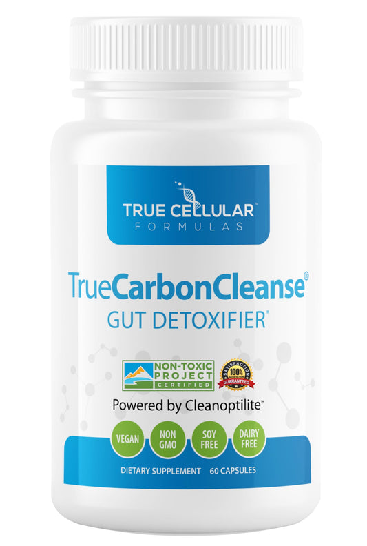 TrueCarbonCleanse™ - Perfect Gut Detoxifier & Binder - Advanced Formula with Organic Bamboo Activated Charcoal Capsules - 60 Capsules - Vegan, Non GMO, Gluten Free, Soy Free, Non-Toxic Certified