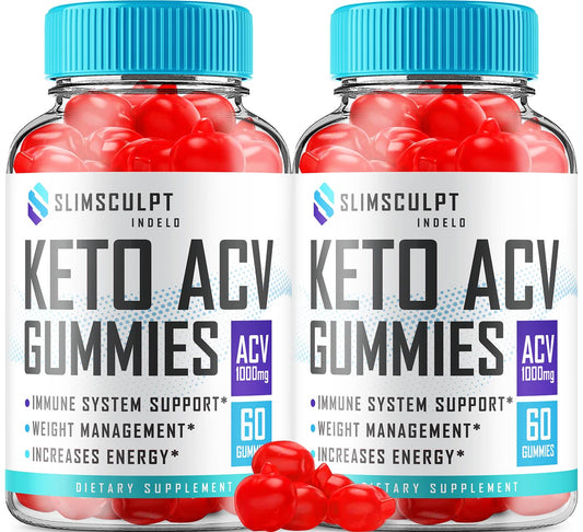 (2 Pack) Slimsculpt Keto ACV Weight Loss Gummies - Advanced Formula Slim Sculpt Keto plus ACV Gummies Apple Cider Vinegar Keto Slimsculpt ACV Gummies Dietary Supplement Reviews Men Women (120 Gummies)