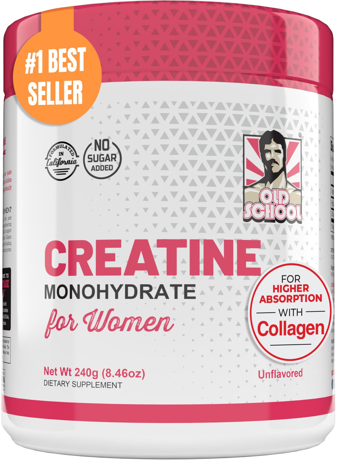 5000mg Creatine Monohydrate Powder Optimized for Women +2000mg Collagen +1g BCAA 2:1:1 (No Fillers) Supports Lean Muscles & Recovery, Pump, Energy & Stamina - Micronized, Natural & Made in USA
