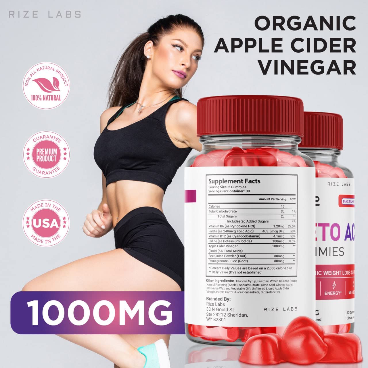 rize labs - Ace Keto ACV Gummies for Advanced Weight Loss with Apple Cider Vinegar Supplement Belly Fat Extra Strength Gummy (300 Gummies)