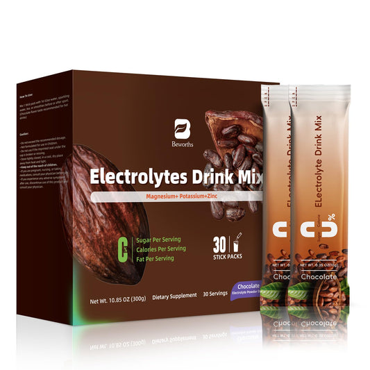 B BEWORTHS Electrolytes Powder Packets Sugar-Free | Keto Electrolytes Powder Packets with Magnesium, Vitamins Replenish Hydration & Energy Boostfor for Electrolyte Drink Mix | Zero Calorie - 30 Sticks