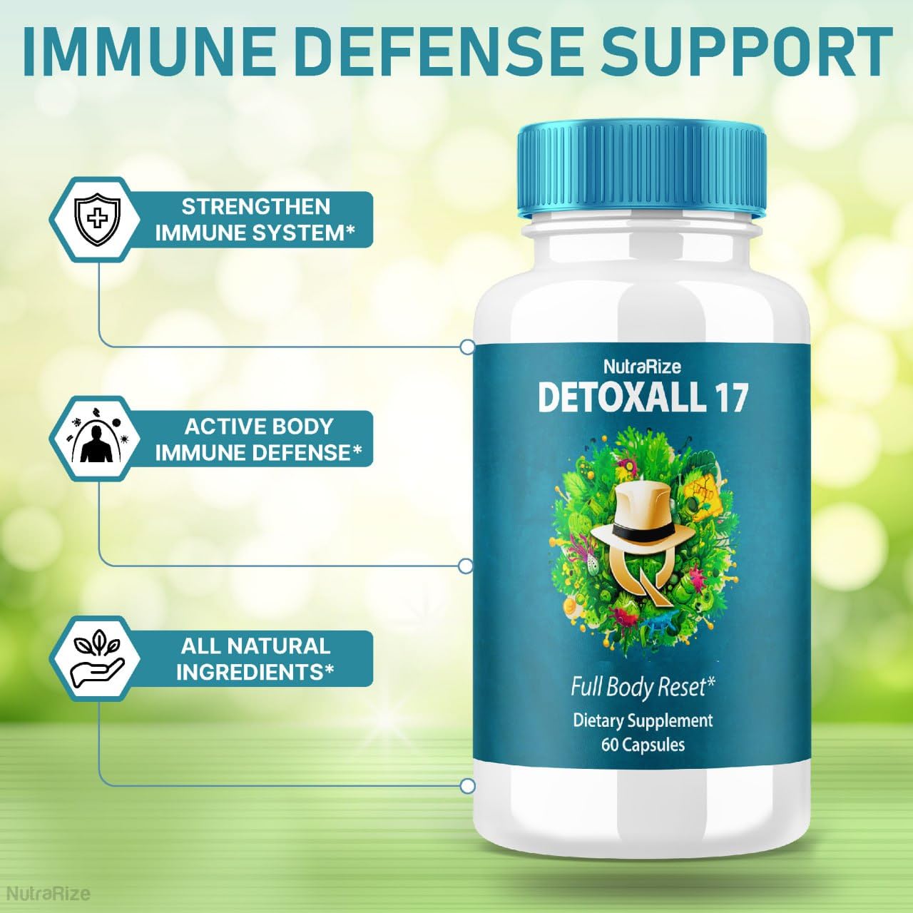 DetoxAll 17 - DetoxAll 17 Full Body Reset, DetoxAll17 Dietary Supplement for Overall Health and Wellness, Maximum Strength All-Natural Pills to Boost Energy, Detox All 17 Reviews (60 Capsules)