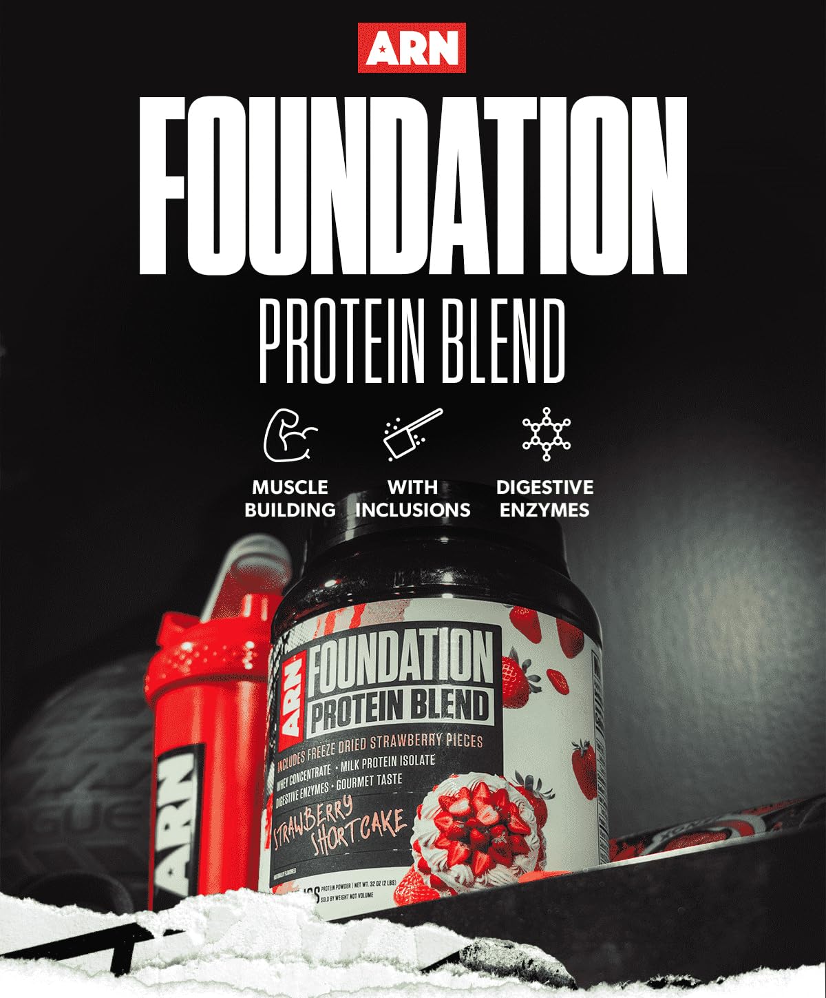 Arms Race Nutrition | ARN | Foundation Protein Blend (2 Pounds, Vanilla Waffle Cone)