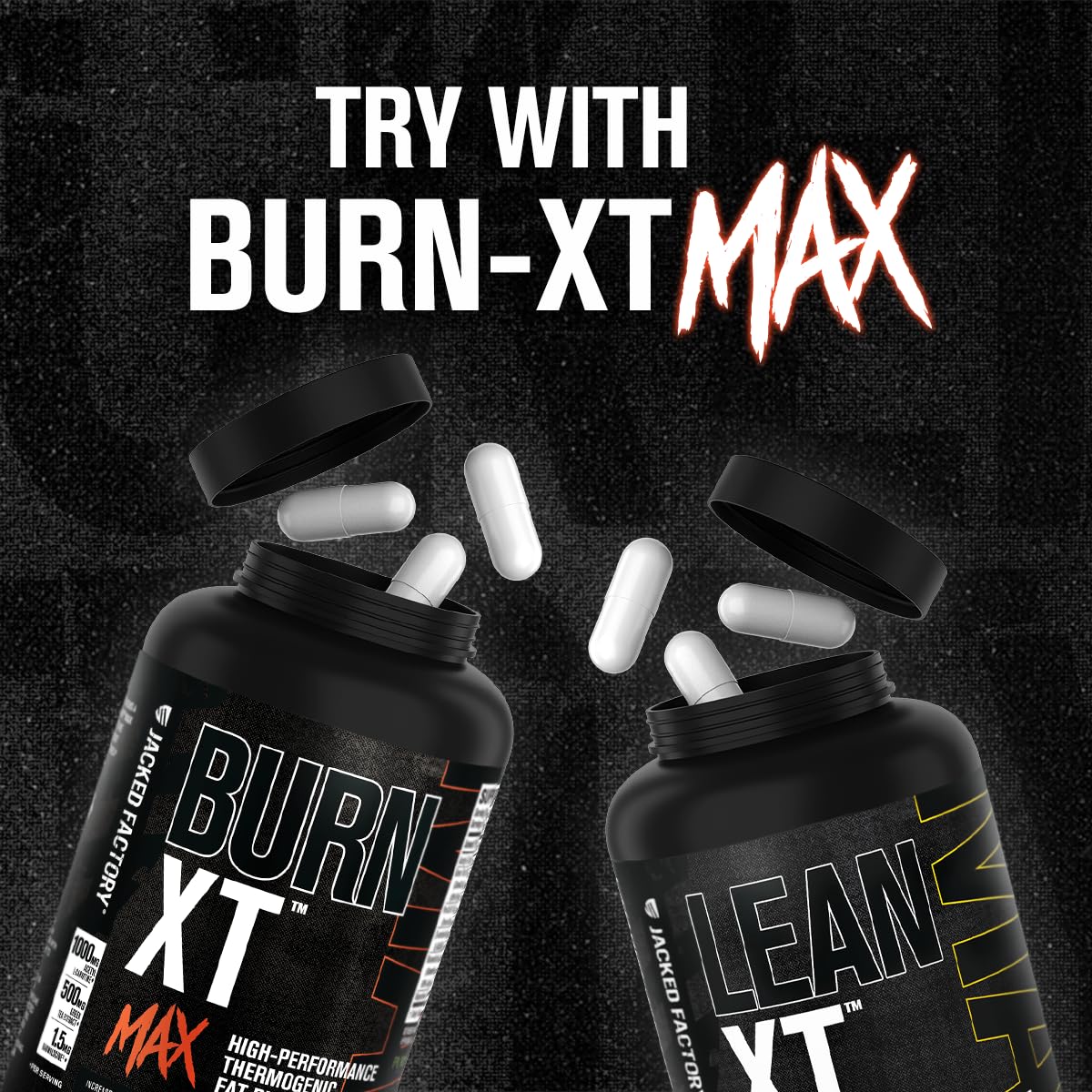 Jacked Factory Lean-XT Max - High-Performance Stim-Free Fat Burner with Carnipure, Green Tea Extract, InnoSlim, & ForsLean for Increased Metabolism, Weight Loss, & Appetite Suppression - 90 Count