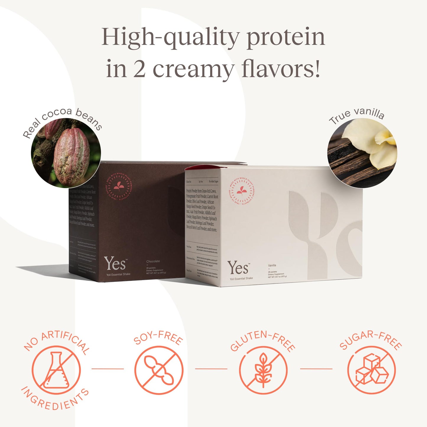 Yoli Essential Shake YES Whey Protein Powder from GrassFed Cows  28 Packets Chocolate