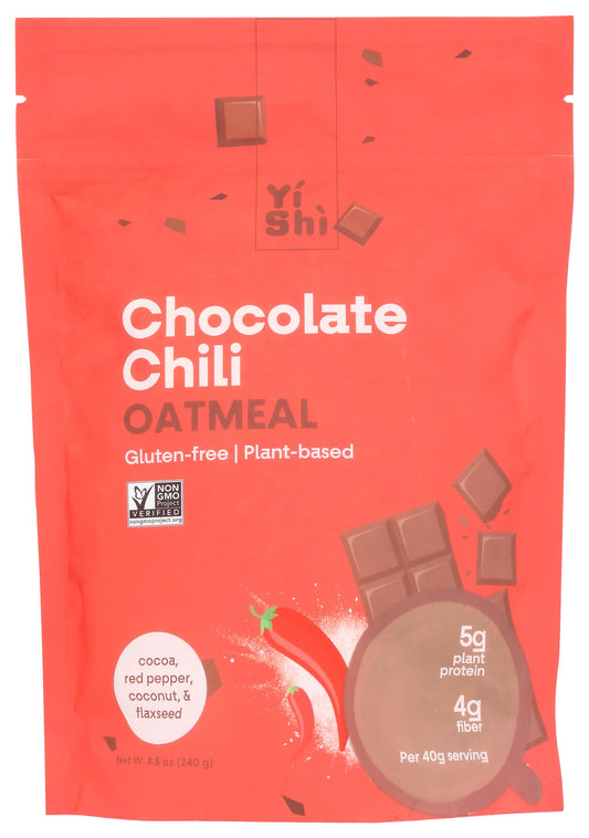 Yishi Chocolate Chili Oatmeal PlantBased Contains Caffeine Gluten Free  NonGMO Family Pouch 85 Ounce Pack of 5