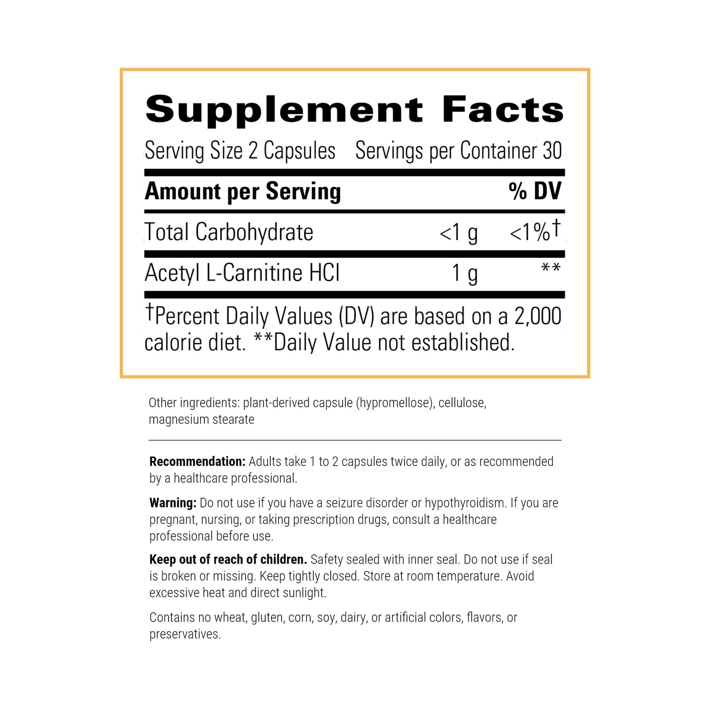 Integrative Therapeutics Acetyl L-Carnitine - Supports Mental Function* - Supports Cellular Energy Production* - Vegan - 60 Capsules