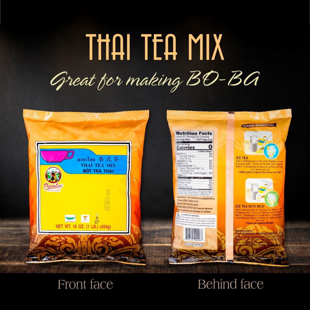 Thai Tea Mix Pantai 16 oz 1lb Thai Iced Tea Traditional Restaurant Style