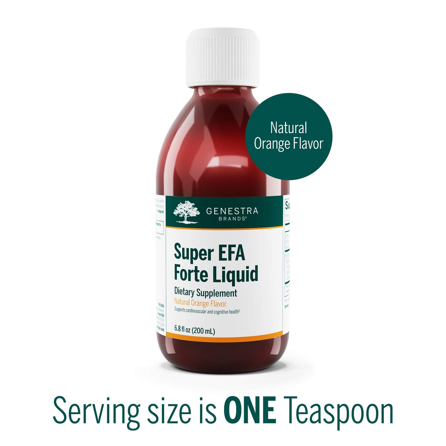 Genestra Brands Super EFA Forte Liquid | Fish Oil Formula to Support Cognitive, Cardiovascular, and Joint Health | Natural Orange Flavor | 6.8 fl. oz.