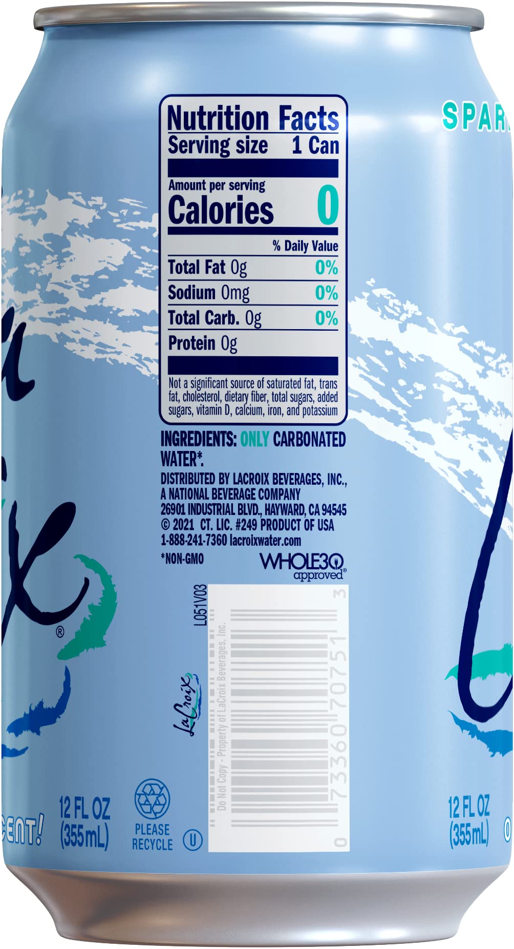 LaCroix Sparkling Water Pure 12 Fl Oz pack of 12