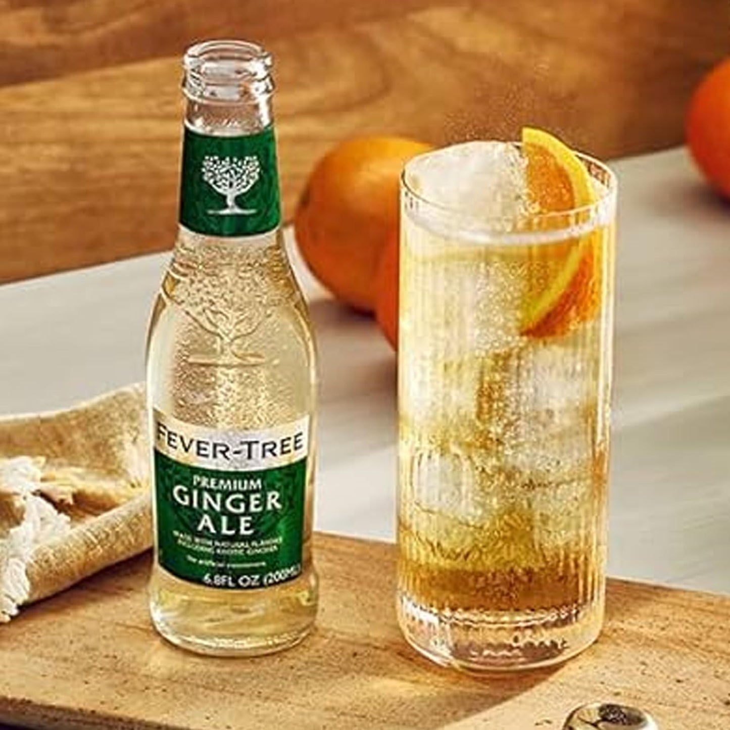 Fever Tree Premium Ginger Ale  Premium Quality Mixer and Soda  Refreshing Beverage for Cocktails  Mocktails 200ml Bottle  Pack of 15