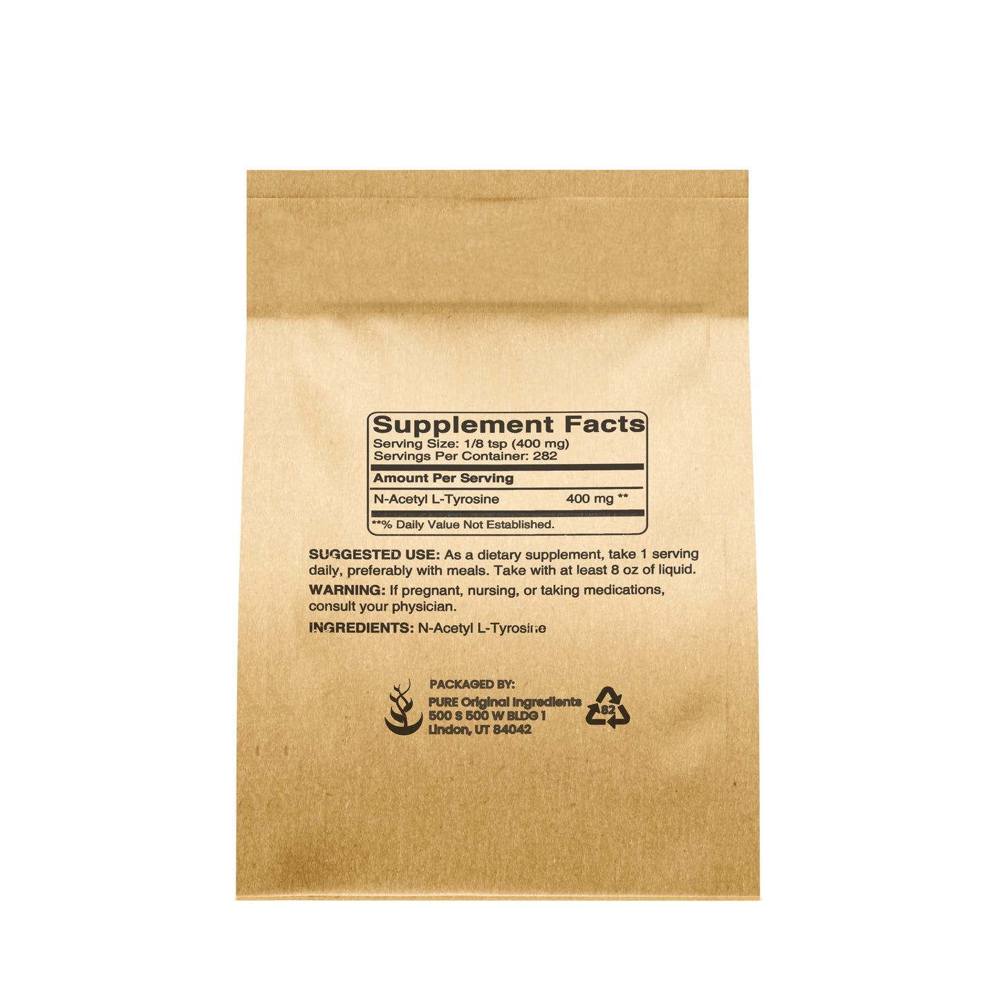 PURE ORIGINAL INGREDIENTS N-Acetyl L-Tyrosine Powder (4 oz) NALT, Always Pure, No Fillers Or Additives