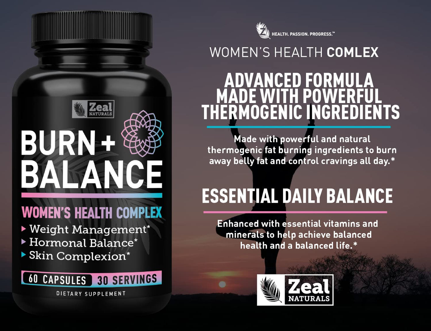 Zeal Naturals Weight Loss Support for Women + Daily Balance Vitmains (Iron, Vitamin D, Setria®, Folate) Premium Diet Support Pills for Women+ Multivitamin and Hormone Support
