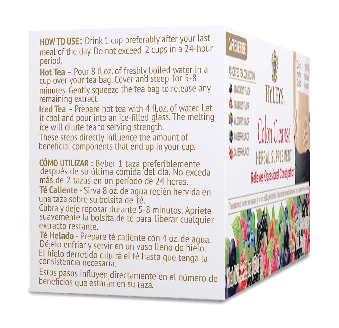 Hyleys Colon Cleanse Tea Assorted Flavors - 42 Tea Bags (1 Pack)