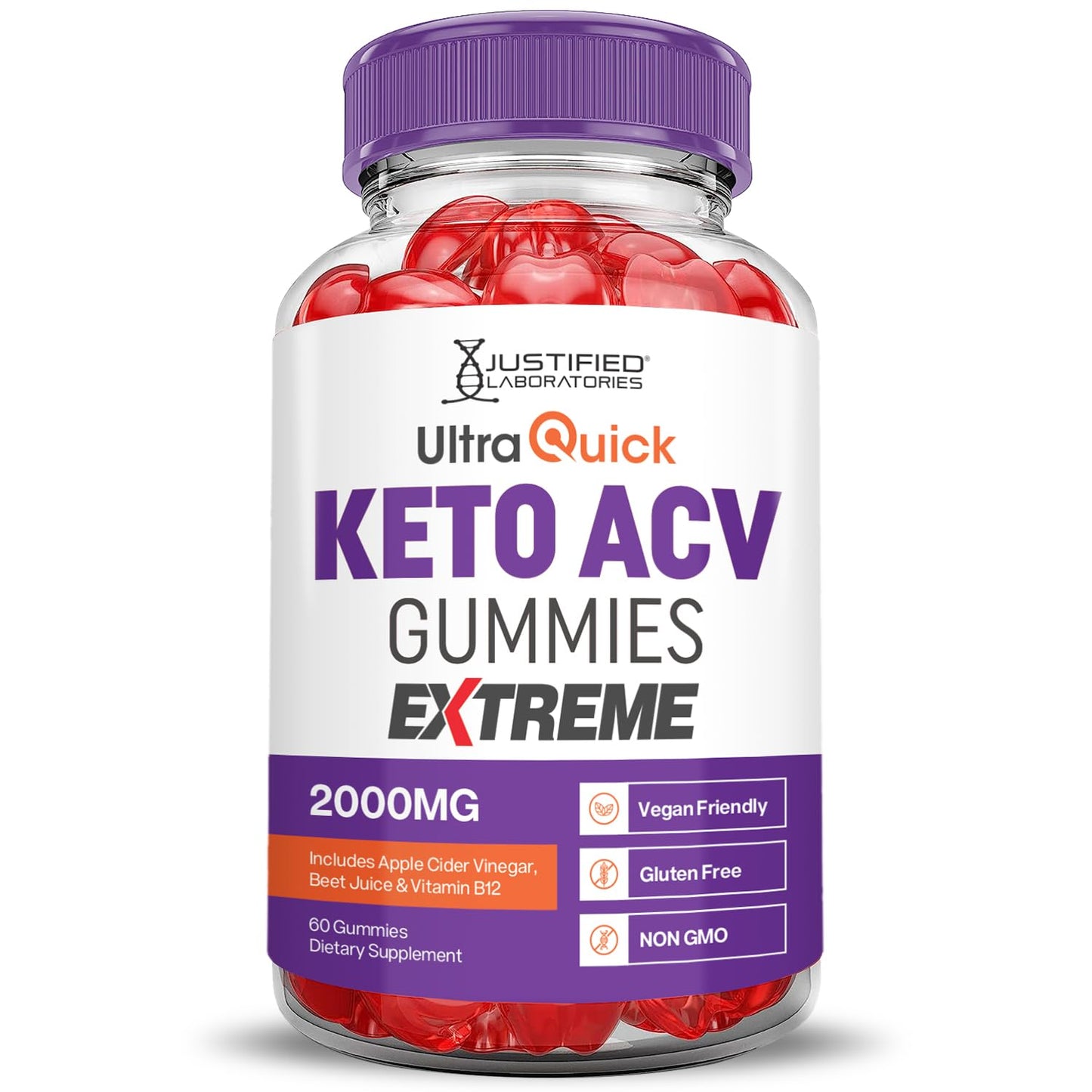 Ultra Quick Keto ACV Gummies Extreme 2000MG Ultraquick Keto Gummies Apple Cider Vinegar Formulated with Pomegranate Beet Juice Powder B12 Vegan Non GMO 60 Gummys