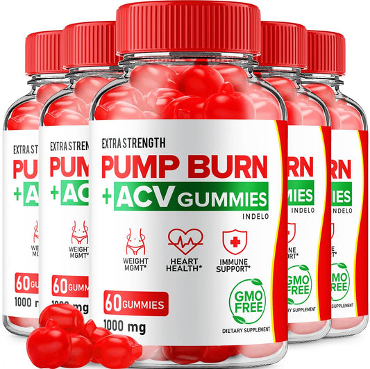 Pump Burn Keto ACV Gummies - Keto Pump Burn Gummies Reviews, Pump Burn Keto + ACV Gummies for Weight Management B12 Burn Pump Advanced 1000mg Formula (5 Pack - 300 Gummies)