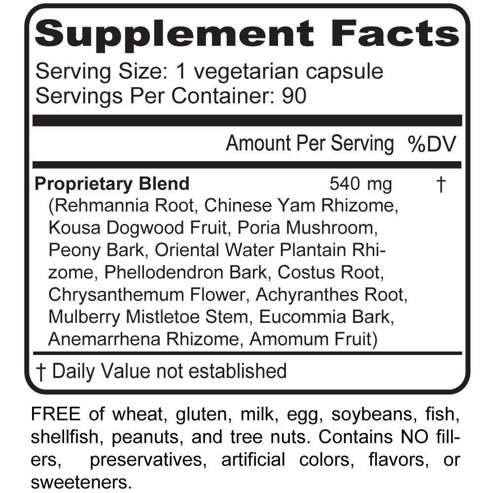 Nature's Health Liver and Kidney Cleanse Supplement - Rehmannia Formula - Naturally Detox and Boost Vitality - 90 Vegetarian Capsules