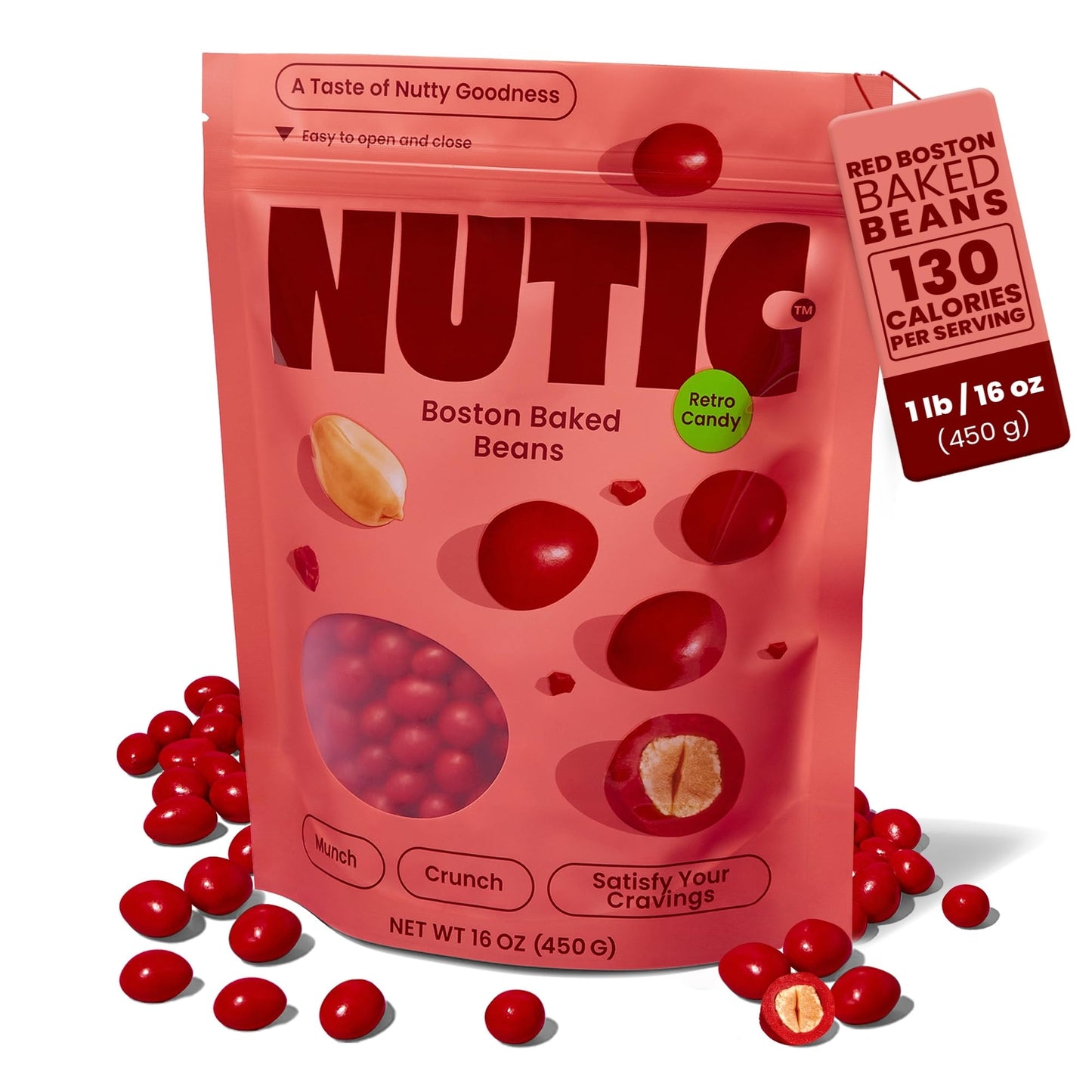 Nutics Boston Baked Beans Candy  1Lb Coated Peanuts in Bulk Vintage Candy Treats Ideal Movie Theatre Snacks  Souvenir Gifts  RetroCovered Peanuts with OldFashioned Candy Shell