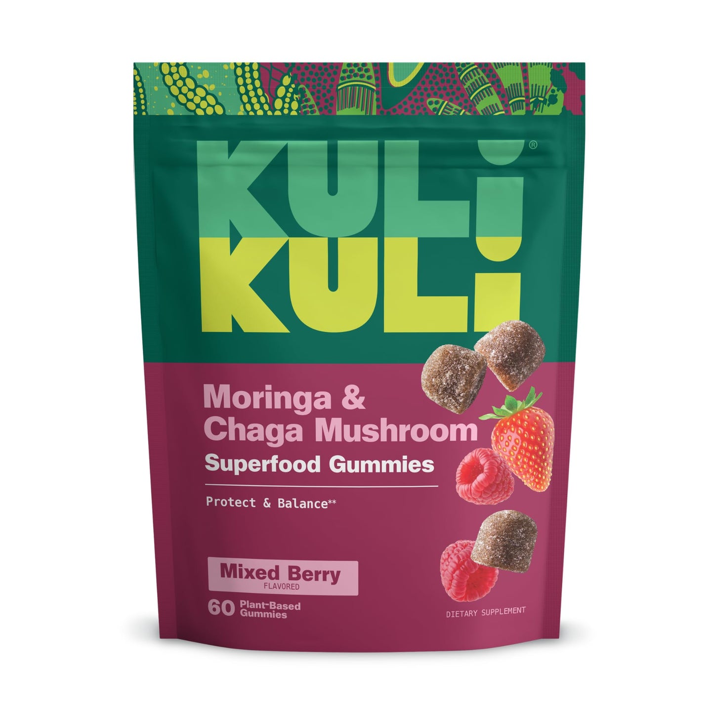 Kuli Kuli Super Energy Gummies - Energy Supplements with Moringa, Caffeine-Free Natural Energy Booster - 60 Non-GMO, Gluten-Free Moringa Gummies