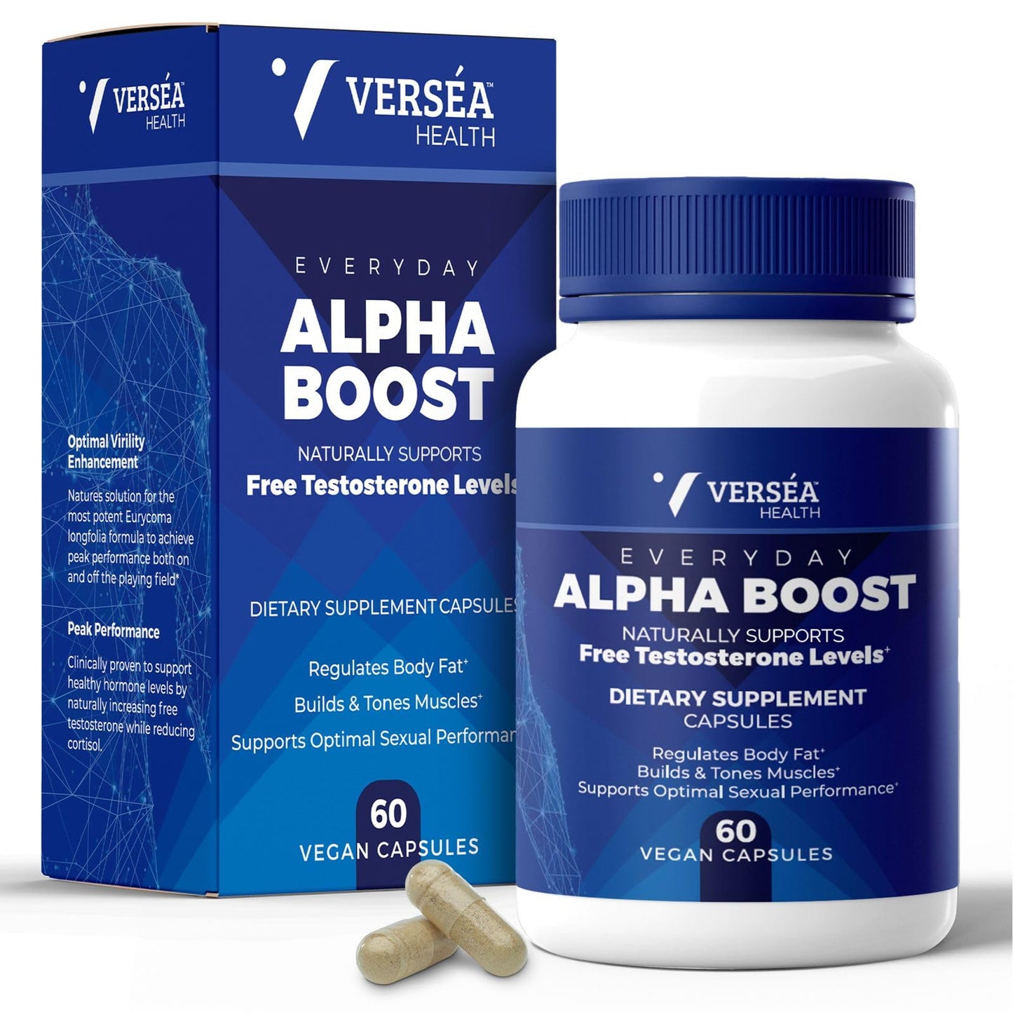 Versea Everyday Alpha Boost Dietary Supplement | Supports Natural Free Testosterone, Energy, Stamina, Endurance, Healthy Aging and Vitality for Men & Women