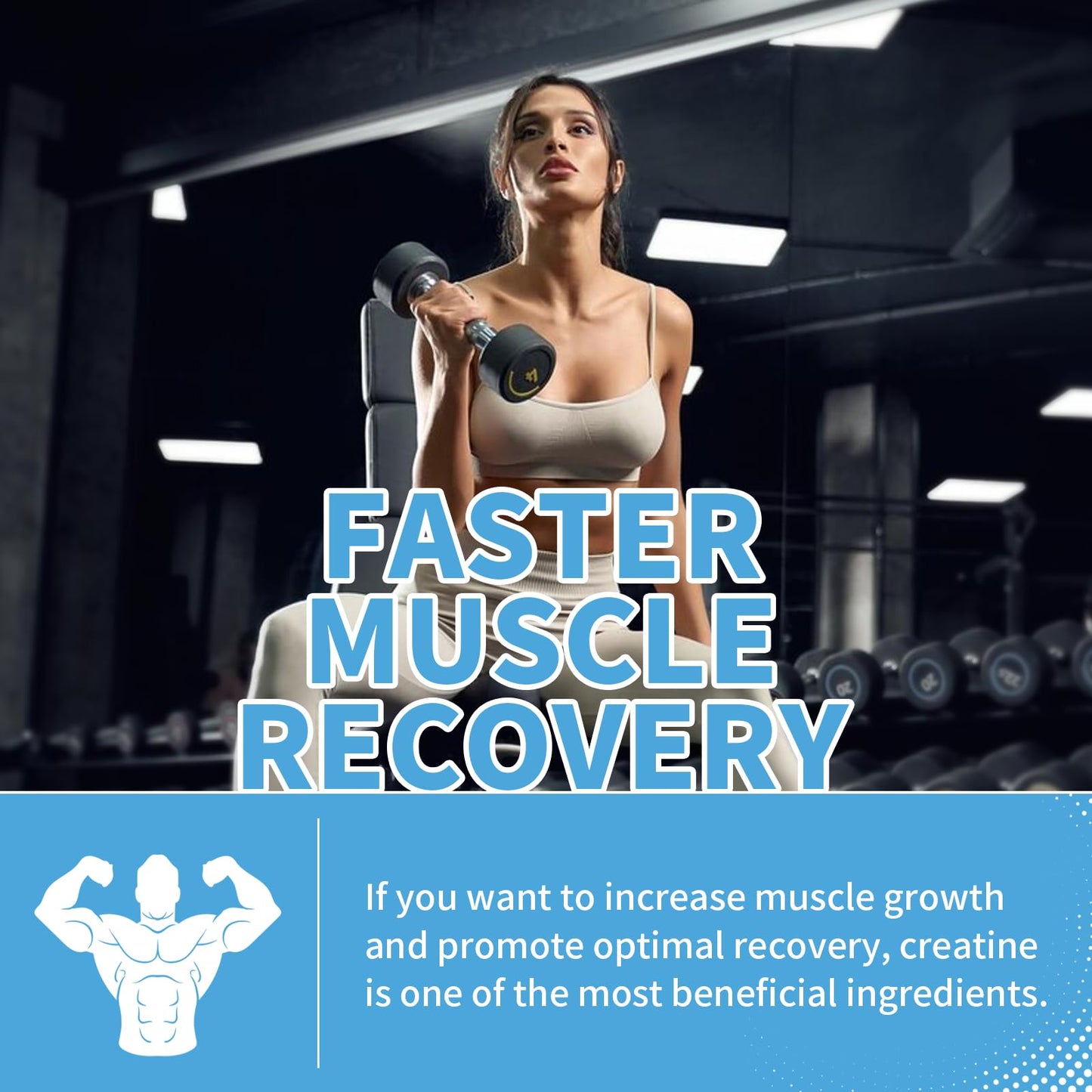 Healtionist 1 Pack Creatine Monohydrate Gummies for Men & Women, Chewable Creatine Monohydrate for Muscle Strength & Growth, Muscle Builder, Energy Boost, Pre-Workout Supplementm, Vegan, 60 Counts