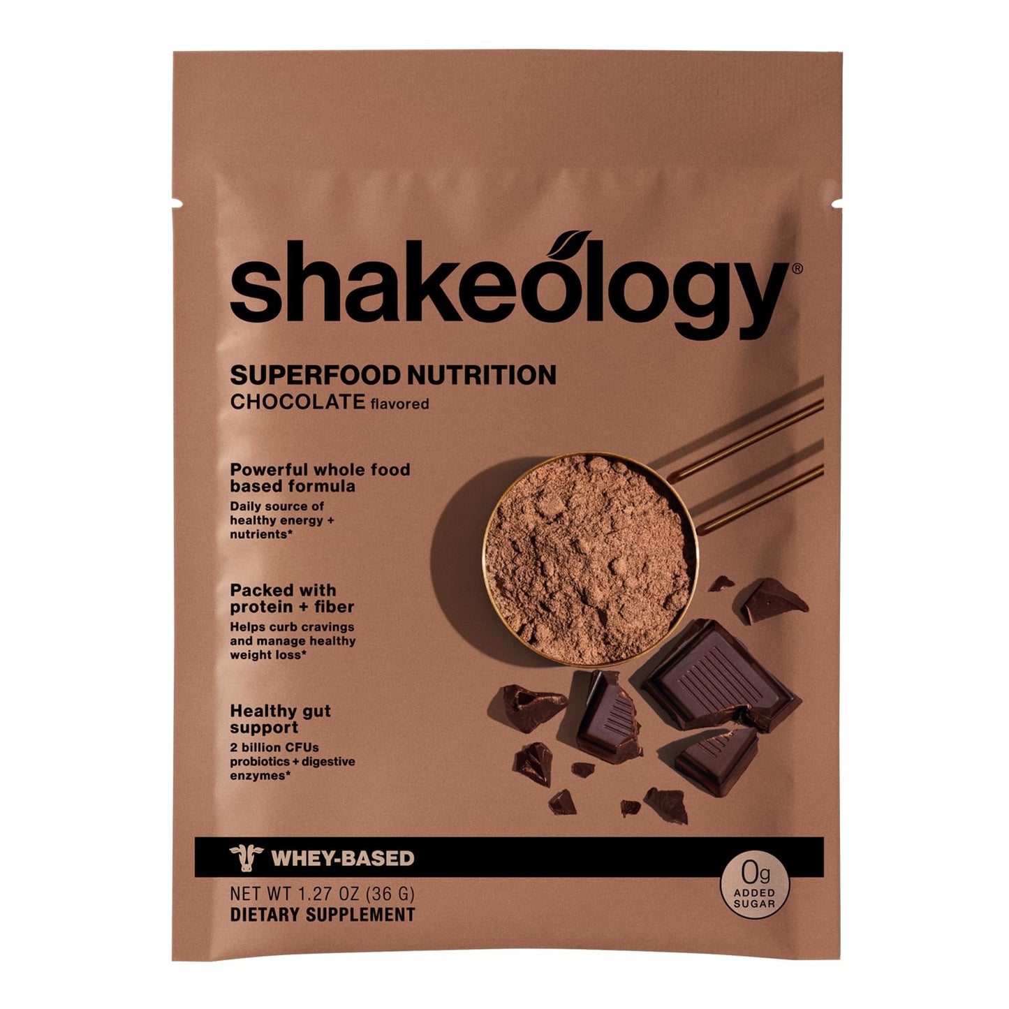 shakeology 0g Added Sugar Whey Protein Powder Blend - Gluten Free, Superfood Protein Shake with Vitamins and Minerals - Helps Support Healthy Weight Loss, Lean Muscle Support - Chocolate, 14 Servings