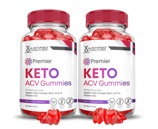 (2 Pack) Premier Keto ACV Gummies Premier Keto Gummies Advanced 1000MG Apple Cider Vinegar Formulated with Pomegranate Beet Juice Powder B12 Vegan Non GMO 120 Gummys