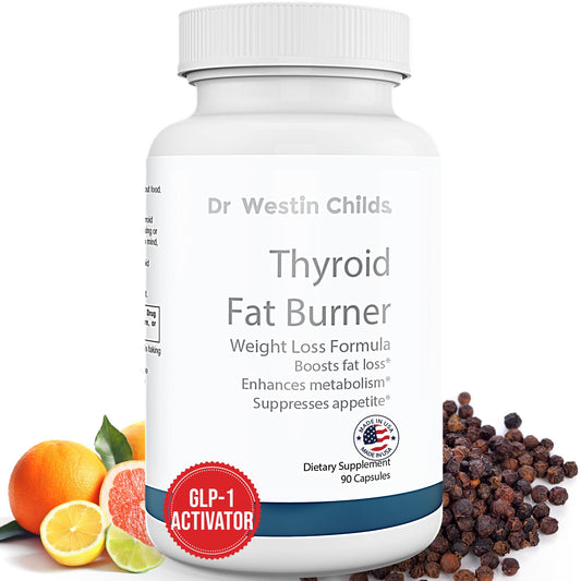Dr. Westin Childs Thyroid Fat Burner - Fast Acting Thermogenic Weight Loss Supplement for Women with Hypothyroidism, Hashimoto's & Hyperthyroidism for Waist Trimming, Bloating, 30 Servings