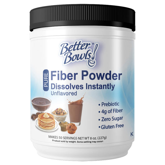 Better Bowls Unflavored Fiber Powder, Instant, Sugar-Free & Gluten-Free, 8 Ounce