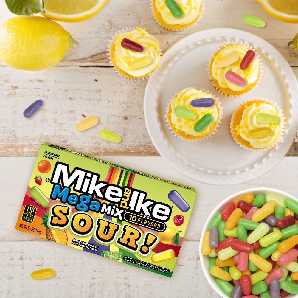 Mike and Ike Candy Mega Mix Sour 5oz Theater Box Pack of 12