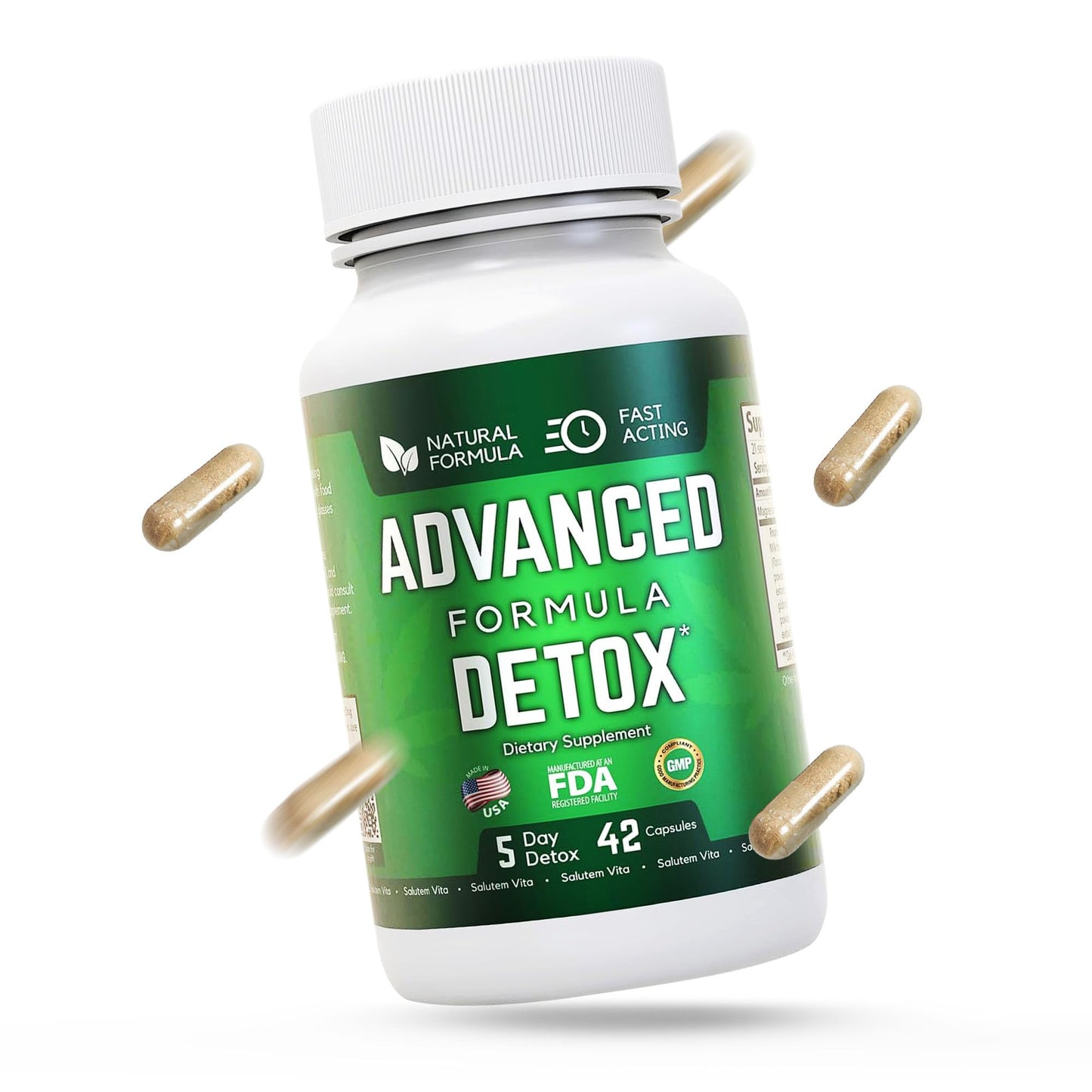 Salutem Vita Advanced Detox Cleanse, Natural Detox & Cleanse with Milk Thistle, Licorice Powder, and More, Body Cleanse Detox for Women and Men, 42 Capsules