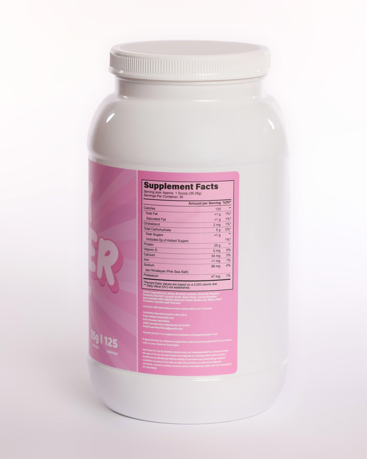 Pink Powder Nutrition - Chocolate Protein Powder 30 Servings x 25g Protein per Serving
