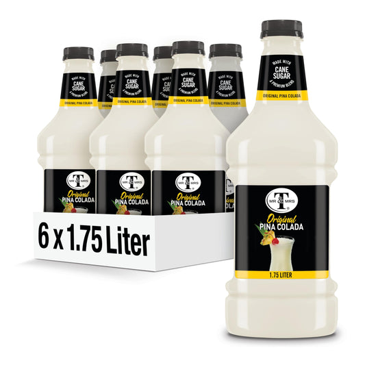 Mr  Mrs T Pina Colada Mix 175 L bottle Pack of 6 Pineapple and Coconut Blend Flavored Cocktail Mixer Made with Cane Sugar Perfect for Traditional Pina Colada and Mocktail Drinks