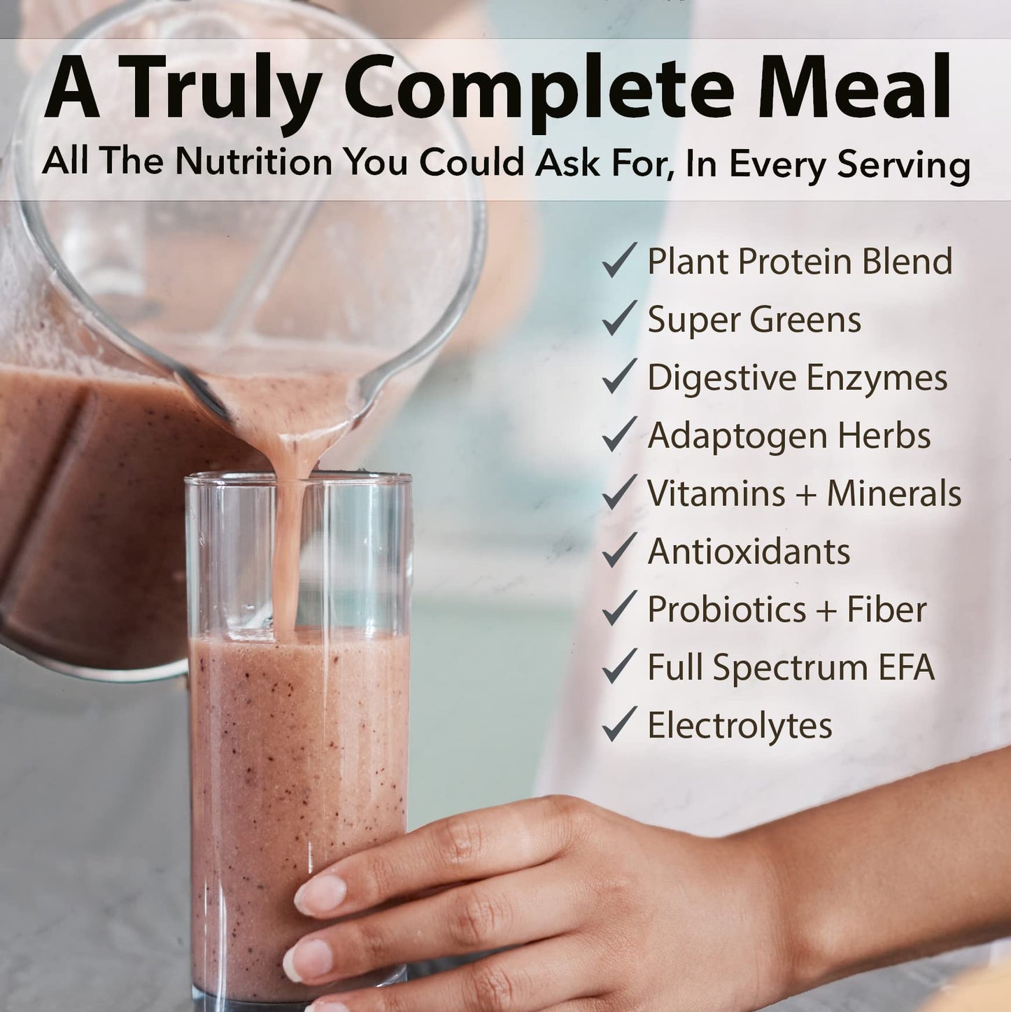 PlantFusion Complete Meal Replacement Shake - Plant Based Protein Powder with Superfoods, Greens & Probiotics - Vegan, Gluten Free, Soy Free, Non-Dairy, No Sugar, Non-GMO - Vanilla 2 lb