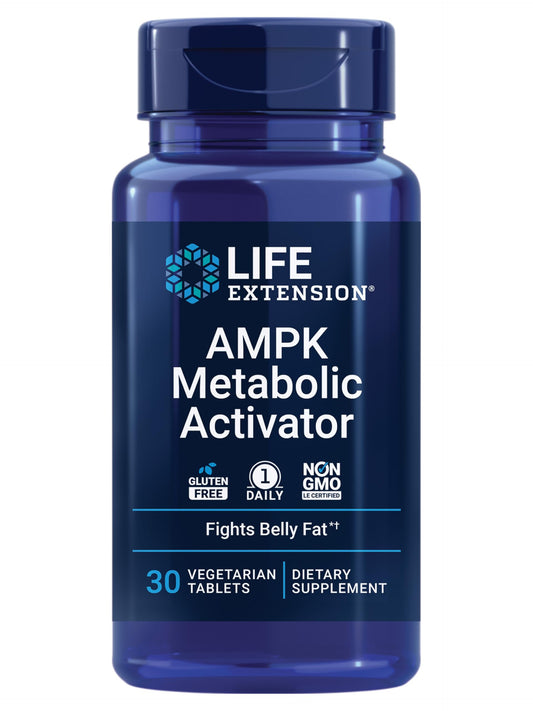 Life Extension AMPK Metabolic Activator, hesperidin, G. pentaphyllum, fight unwanted belly fat & revitalize cellular metabolism, gluten-free, non-GMO, 30 Vegetarian Tablets